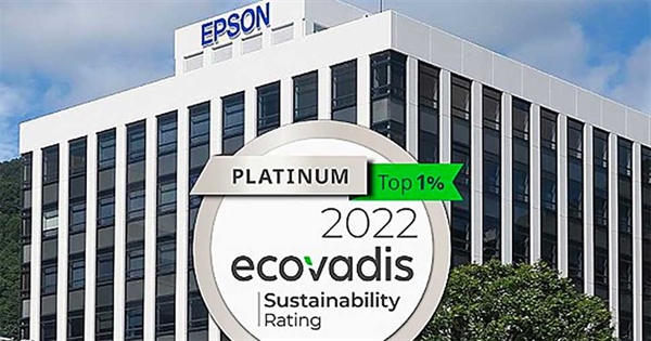 Epson awarded third successive EcoVadis Platinum Rating