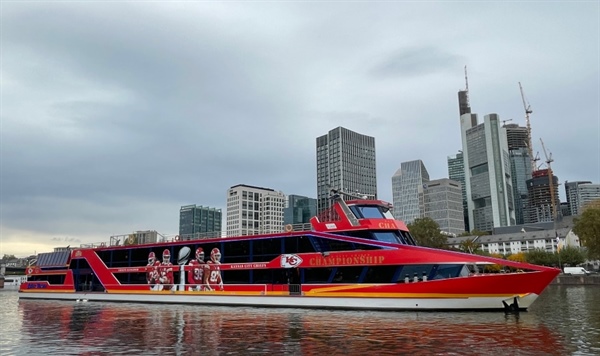 Spectacular Wrapped Yacht Cruised NFL Game in Europe