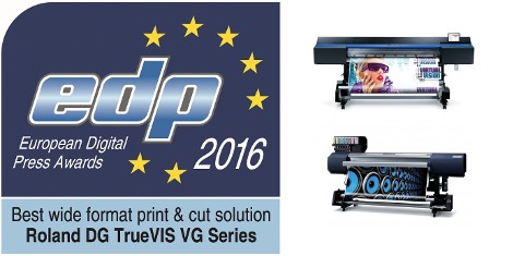New Roland DG TrueVIS VG  printer/cutters & SOLJET EJ-640 print win EDP Awards