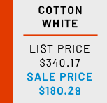 Cotton
White
List Price:
$340.17

Sale Price:
$180.29