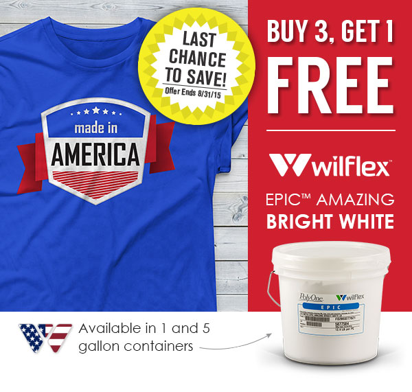 LAST CHANCE TO SAVE! Offer Ends 8/31/15. Buy 3, Get 1 FREE Wilflex Epic™ Amazing Bright White. Available in 1 and 5 gallon containers.