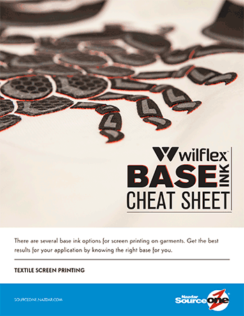 Wilflex Base Ink Cheat Sheet