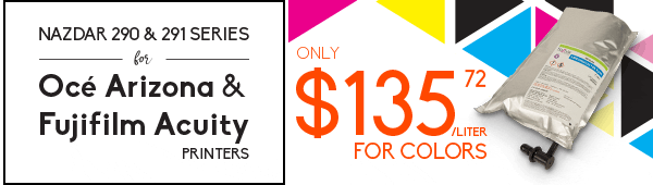 Nazdar 290 and 291 Series for Océ Arizona & Fujifilm Acuity Printers