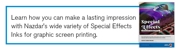Learn how you can make a lasting impression with Nazdar's wide variety of Special Effects Inks for graphic screen printing.