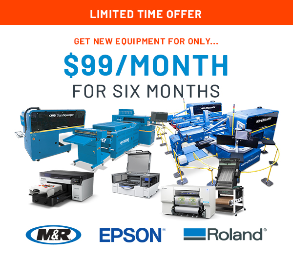 Get new Textile equipment for only $99 for six months